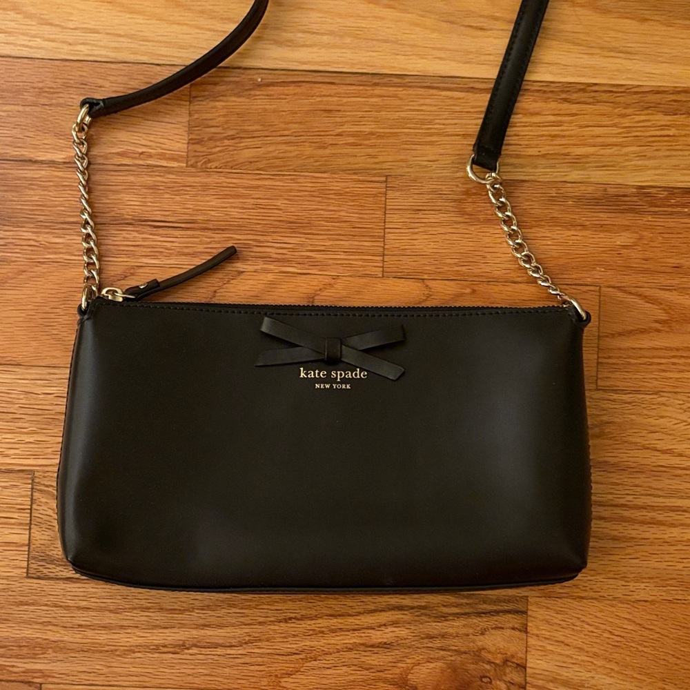 Kate Spade Black Crossbody with Chain Strap with care instructions